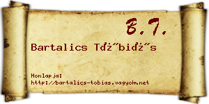 Bartalics Tóbiás névjegykártya